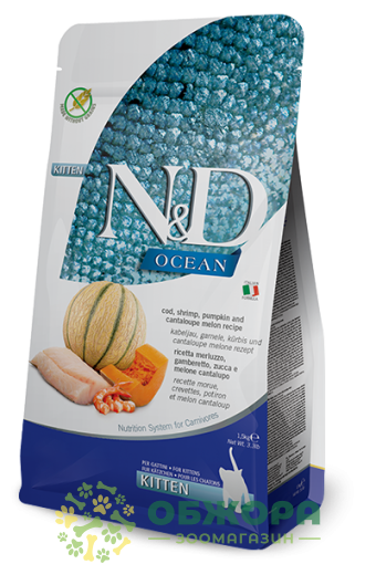 Farmina N&D Greain Free Ocean Kitten Cod, Shrimp, Pumpkin & Cantaloupe