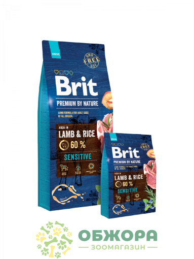 Brit Premium Sensitive Lamb, Rice сухой корм для собак с чувствительным пищеварением, с ягненком_3