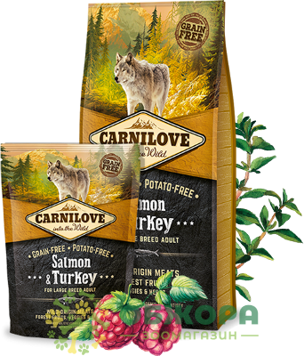 Carnilove GF Large Salmon, Turkey беззерновий сухий корм для собак великих порід, з лососем та індичкою_2