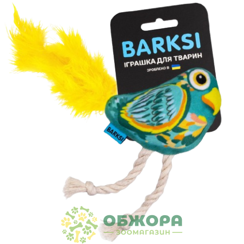 Barksi попугай для котов, с колокольчиком, перьями и канатами