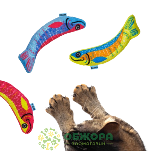 Barksi рибки для котів, з котячою м'ятою та дзвіночком_6