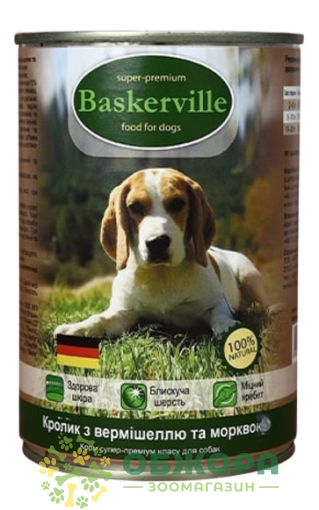 Baskervile Kaninchen mit Fadennudeln und Karotten