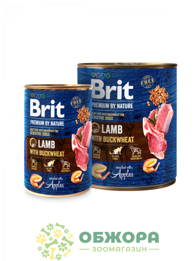 Brit Premium Sensitive Lamb влажный корм для собак с чувствительным пищеварением, паштет с ягненком и гречихи_2