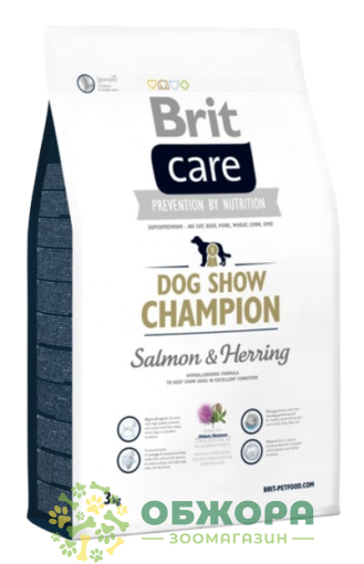 Brit Care GF Show Champion Salmon, Herring беззерновий сухий корм для виставкових собак, з лососем та оселедцем