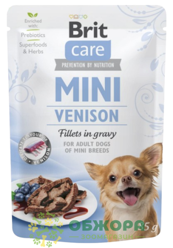 Brit Care Mini Venison вологий корм для собак мініатюрних порід, в соусі з олениною