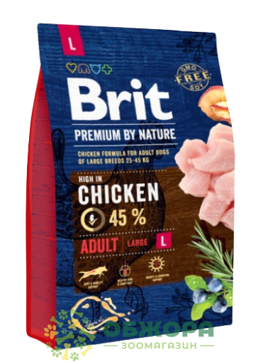 Brit Premium L Chicken сухой корм для собак больших пород, с курицей
