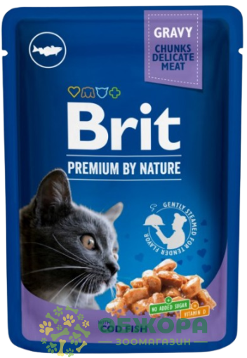 Brit Premium Cod Fish вологий корм для котів, в соусі з тріскою