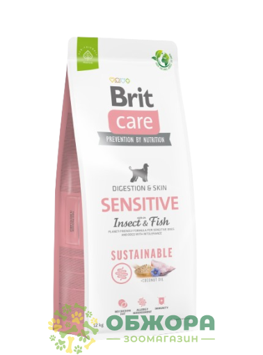 Brit Care Sustainable Sensitive Insect, Fish сухий корм для собак з чутливим травленням, для суглобів, з рибою та комахами_2