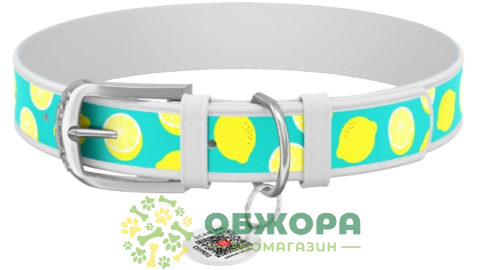 Collar WauDog Design нашийник для собак, з QR паспортом, лимони
