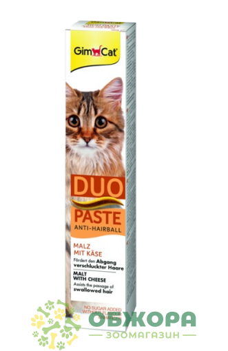 Паста Дуо Анти-Хаірбалл Мальт (Duo Anti-hairball malt) з сиром, 50 г, GimCat