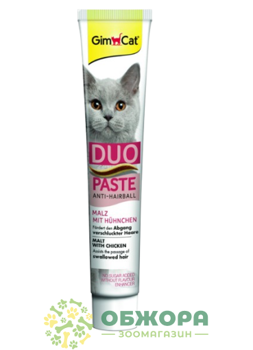 Паста Дуо Анти-Хаирбал Мальт (Duo Anti-hairball malt) с курицей, 50 г, GimCat_1