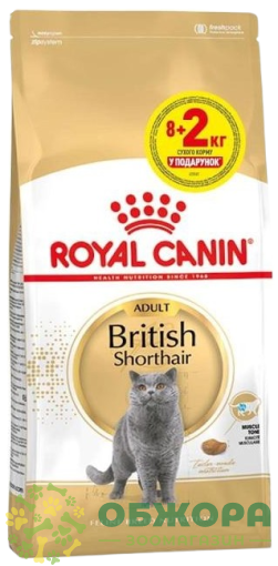 Royal Canin British Shorthair 8+2 кг сухий корм для котів породи Британська короткошерста