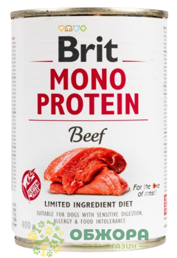 Brit MonoProtein Beef безглютеновий вологий корм для собак, паштет з яловичиною