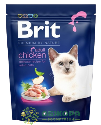 Brit Premium Chicken сухой корм для котов, с курицей