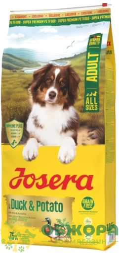 Josera GF Ente, Kartoffel беззерновий сухий корм для собак, з качкою та картоплею_1