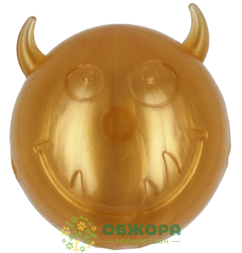 AnimAll Fun мяч-чертик для собак с пищалкой, золотой