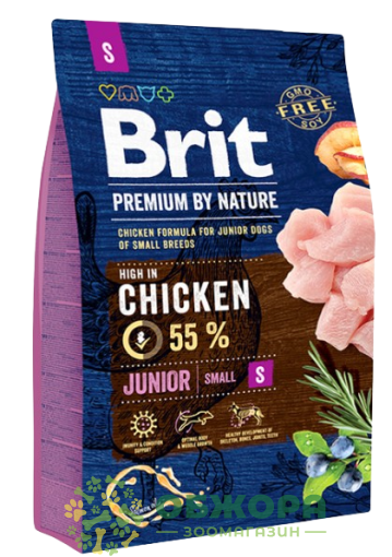 Brit Premium Junior S Chicken сухий корм для цуценят малих порід, з куркою