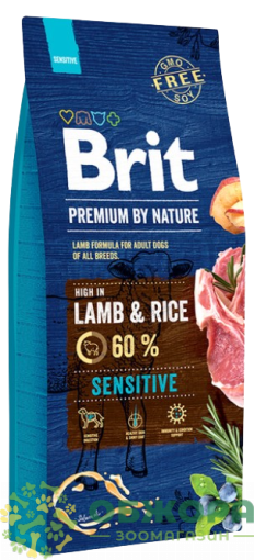 Brit Premium Sensitive Lamb, Rice сухой корм для собак с чувствительным пищеварением, с ягненком_2