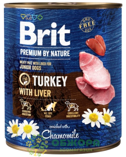 Brit Premium Junior Turkey влажный корм для юниоров, паштет из индейки и печени_1
