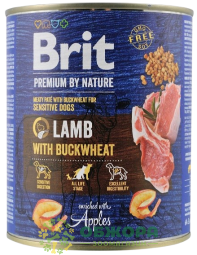 Brit Premium Sensitive Lamb влажный корм для собак с чувствительным пищеварением, паштет с ягненком и гречихи_1