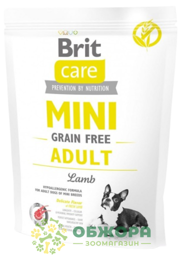 Brit Care GF Mini Lamb беззерновий сухий корм для собак мініатюрних порід, гіпоалергенний, з ягням
