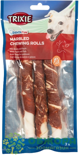 Trixie Grain Free Denta Fun Marbled Chewing Rolls 