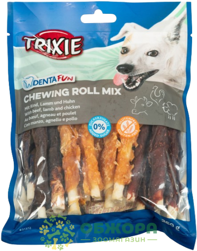 Trixie 31372 Grain Free Denta Fun Chewing Rolls Mix