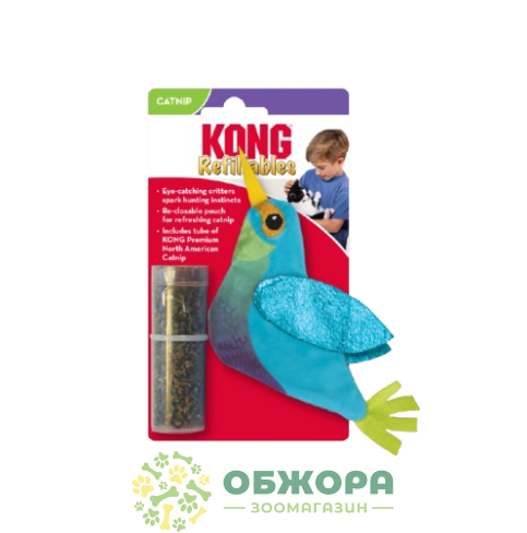 Kong Refillables колібрі для котів, зі змінним блоком котячої м'яти