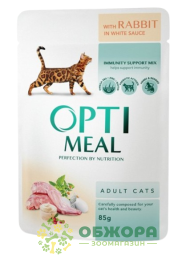Optimeal Rabbit влажный корм для котов, в соусе с кроликом