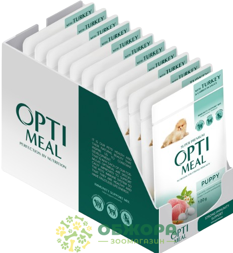 Optimeal Puppy Turkey вологий корм для цуценят, в соусі з індичкою та морквою_1