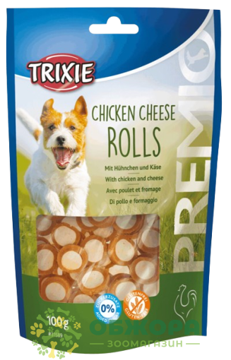 Trixie 31589 Grain Free Premio Chicken Cheese Rolls