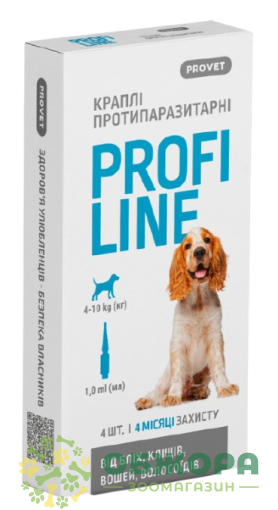 Краплі ПрофіЛайн (Profiline) для собак від 4 до 10 кг, 1 мл