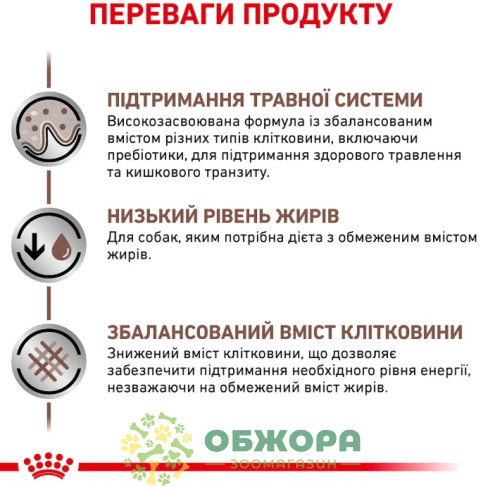 Royal Canin Gastrointestinal Low Fat Dog сухой корм для собак с расстройством пищеварения, с низким количеством жира_2