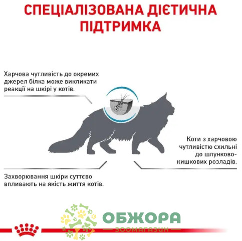 Royal Canin Skin and Coat сухой корм для котов при дерматозах и выпадении шерсти_2