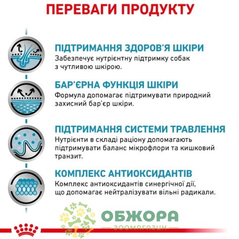 Royal Canin Skin Care сухий корм для собак при дерматозах та випаданні шерсті_2