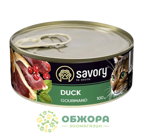 Savory Gourmand Duck вологий корм для вибагливих котів, паштет з качкою