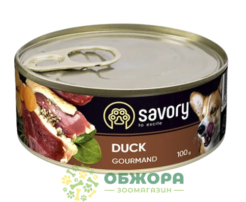 Savory Gourmand Duck вологий корм для вибагливих собак, паштет з качкою