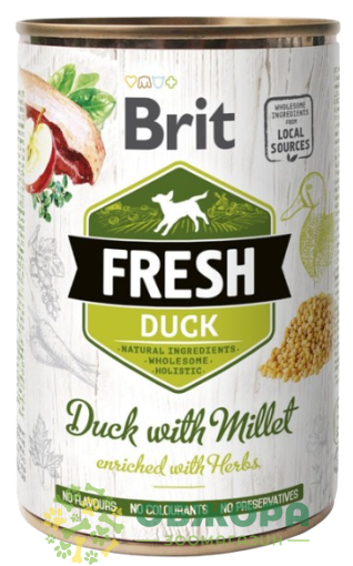 Brit Fresh Duck вологий корм для собак, паштет з качкою та пшоном