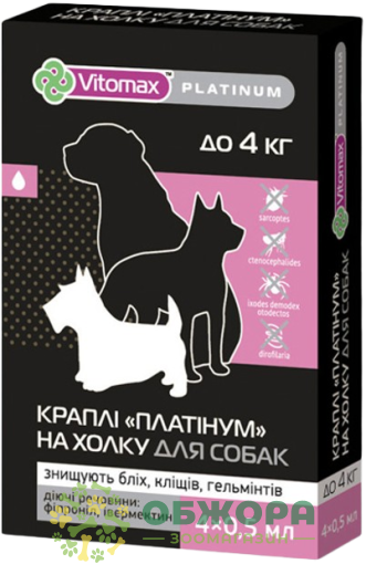 Краплі Вітомакс Платінум (Vitomax Platinum) для собак до 4 кг